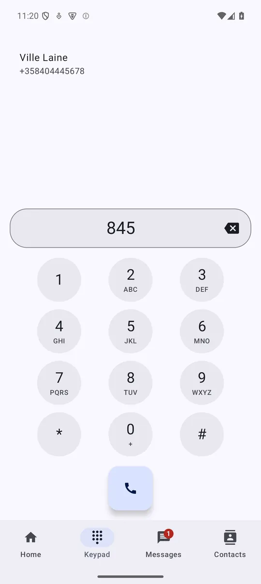 ARK-phone keypad with T9 search