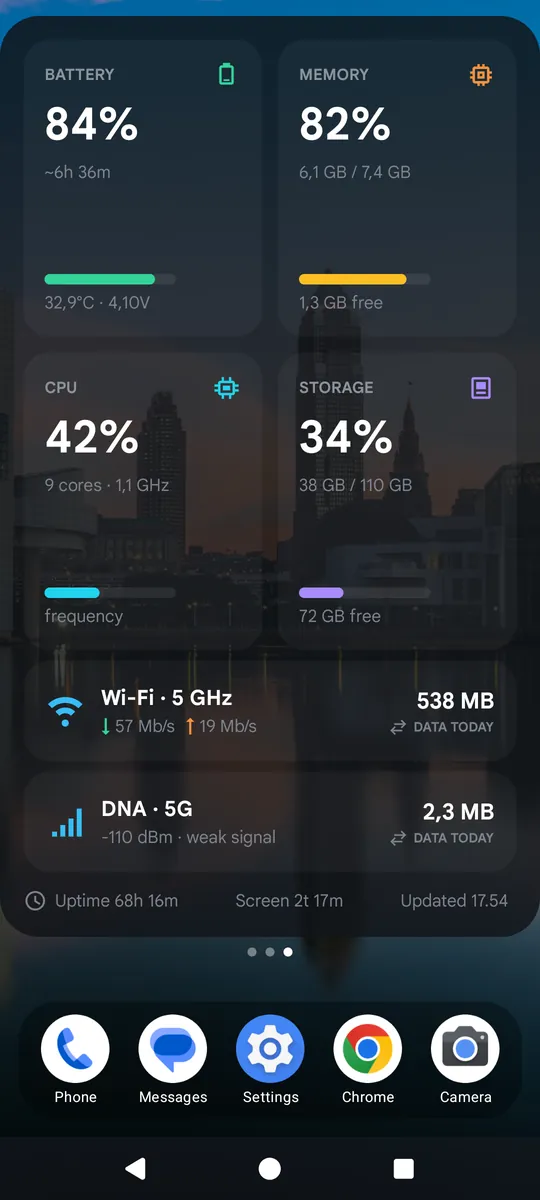 Device-Watch widget on the home screen